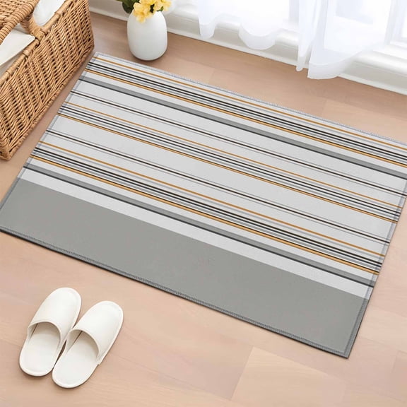 Rectangle Area Rug 2x3ft,Modern Gradient Yellow Gray Stripes Washable Carpet Non-Slip Runner Accent Rugs Indoor Floor Mat for Bedroom Living Room Decor,Vintage Ombre