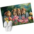 thumbnail image 1 of Rectangle Area Rug 2x3ft, Spring Easter Tulip Flower Rabbit Non-Slip Non-Shedding Floor Mat, Farm Wood Fence Garden Washable Sturdy Carpet for Living Room Bedroom Home Decor, 1 of 9