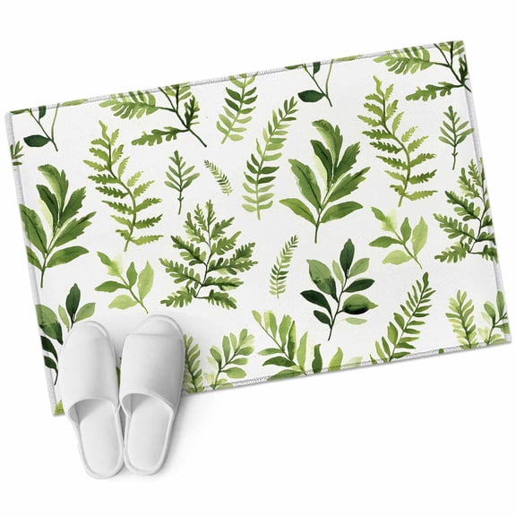 Rectangle Area Rug 2x3ft, Spring Pastoral Gradient Herb Non-Slip Non-Shedding Floor Mat, Farmhouse Green Plant Leaves Washable Sturdy Carpet for Living Room Bedroom Home Decor