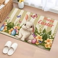 thumbnail image 1 of Rectangle Area Rug 2x3ft, Spring Rabbit Pastoral Flower Non-Shedding Washable Area Rug, Easter Bunny Butterfly Stripe Non Slip Low-Profile Rugs for Living Room, Bedroom Dining Room, 1 of 9