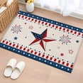 thumbnail image 1 of Rectangle Area Rug 2x3ft, USA Flag Stars Independence Day Fireworks Non-Shedding Washable Area Rug, Thin Blue Line Red Stripe Retro Cotton Non Slip Low-Profile Rugs for Bedroom Dining Room, 1 of 9