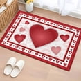 thumbnail image 1 of Rectangle Area Rug 2x3ft, Valentine's Day Romantic Love Heart Non-Shedding Washable Area Rug, Kiss Lips Texture Red White Non Slip Low-Profile Rugs for Living Room, Bedroom Dining Room, 1 of 9