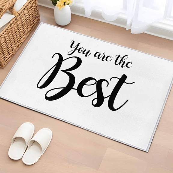 Rectangle Area Rug 2x3ft,You Are The Best Quote Washable Carpet Non-Slip Runner Accent Rugs Indoor Floor Mat for Bedroom Living Room Decor,Signs Art Positive Quotes