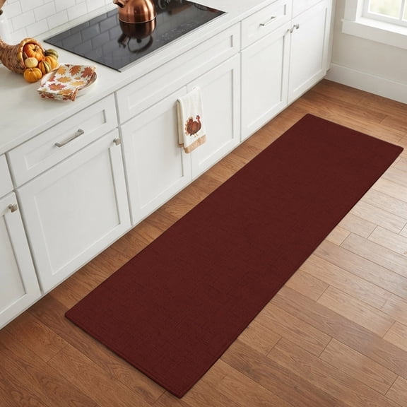 Rectangle Area Rug 2x6ft,Burgundy Red Washable Carpet Non-Slip Runner Accent Rugs Indoor Floor Mat for Bedroom Living Room Decor,Dark Maroon