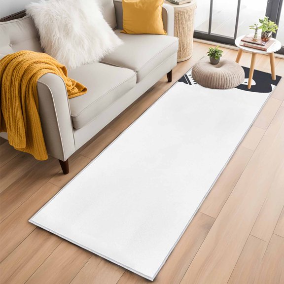 Rectangle Area Rug 2x6ft, Cartoon Lazy Non-Shedding Washable Area Rug, Funny Grey White Animal Shadow Non Slip Low-Profile Rugs for Living Room, Bedroom Dining Room