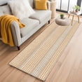 thumbnail image 1 of Rectangle Area Rug 2x6ft, Farm Lattice Houndstooth Pattern Non-Shedding Washable Area Rug, Rustic Beige Khaki Plaid Non Slip Low-Profile Rugs for Living Room, Bedroom Dining Room, 1 of 9