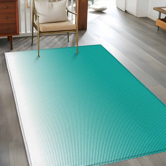 Rectangle Area Rug 3x5ft,Blue Green Graduality Washable Carpet Non-Slip Runner Accent Rugs Indoor Floor Mat for Bedroom Living Room Decor,Plain Single Bright Color