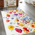 thumbnail image 1 of Rectangle Area Rug 3x5ft,Colorful Summer Flowers Washable Carpet Non-Slip Runner Accent Rugs Indoor Floor Mat for Bedroom Living Room Decor,Rustic Watercolor Wildflowers Plant, 1 of 9
