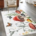 thumbnail image 1 of Rectangle Area Rug 3x5ft,Farm Mushroom Butterfly Stars Washable Carpet Non-Slip Runner Accent Rugs Indoor Floor Mat for Bedroom Living Room Decor,Green Leaves Herb, 1 of 9