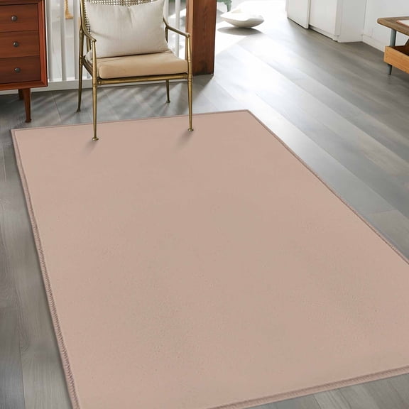 Rectangle Area Rug 3x5ft,Light Brown Solid Color Washable Carpet Non-Slip Runner Accent Rugs Indoor Floor Mat for Bedroom Living Room Decor,Minimalist Style