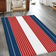 thumbnail image 1 of Rectangle Area Rug 3x5ft,Red Stripes Dark Blue Washable Carpet Non-Slip Runner Accent Rugs Indoor Floor Mat for Bedroom Living Room Decor,Abstract Geometric, 1 of 9
