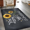 thumbnail image 1 of Rectangle Area Rug 3x5ft,You Are My Sunshine on Black Washable Carpet Non-Slip Runner Accent Rugs Indoor Floor Mat for Bedroom Living Room Decor,Farm Sunflowers Bees, 1 of 9