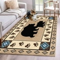 thumbnail image 1 of Rectangle Area Rug 4x6ft, Autumn Black Bear Footprints Non-Shedding Washable Area Rug, Geometric Boho Artwork Non Slip Low-Profile Rugs for Living Room, Bedroom Dining Room, 1 of 9