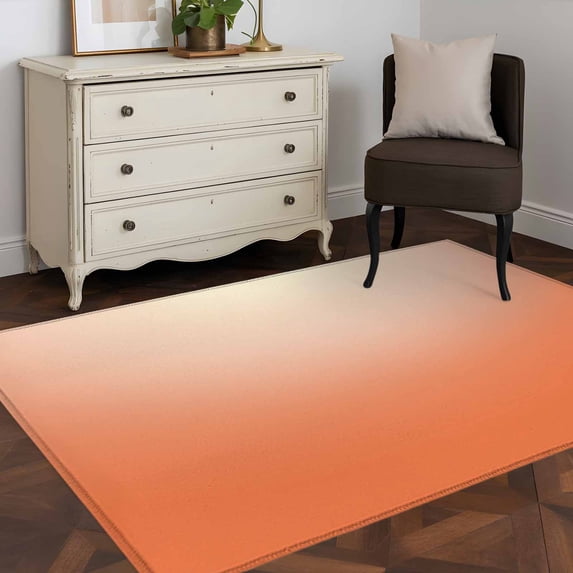 Rectangle Area Rug 4x6ft,Autumn Orange Watercolor Gradient Washable Carpet Non-Slip Runner Accent Rugs Indoor Floor Mat for Bedroom Living Room Decor,Modern Minimalist Style