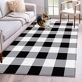 thumbnail image 1 of Rectangle Area Rug 4x6ft, Black White Buffalo Plaid Non-Shedding Washable Area Rug, Modern Minimalist Checkered Non Slip Low-Profile Rugs for Living Room, Bedroom Dining Room, 1 of 9