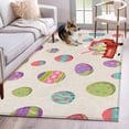 thumbnail image 1 of Rectangle Area Rug 4x6ft, Easter Colorful Eggs on Linen Non-Shedding Washable Area Rug, Retro Farmhouse Truck Bunny Non Slip Low-Profile Rugs for Living Room, Bedroom Dining Room, 1 of 9