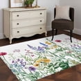 thumbnail image 1 of Rectangle Area Rug 4x6ft,Farm Flower Green Leaf Plant Washable Carpet Non-Slip Runner Accent Rugs Indoor Floor Mat for Bedroom Living Room Decor,Herb Blossom Flower on White, 1 of 9
