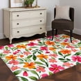 thumbnail image 1 of Rectangle Area Rug 4x6ft,Garden Watercolor Floral Leaves Washable Carpet Non-Slip Runner Accent Rugs Indoor Floor Mat for Bedroom Living Room Decor,Vintage Green Botanical, 1 of 9