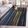 thumbnail image 1 of Rectangle Area Rug 4x6ft, Gold Line on Navy Blue Non-Shedding Washable Area Rug, Blue Gradient Modern Minimalist Art Non Slip Low-Profile Rugs for Living Room, Bedroom Dining Room, 1 of 9