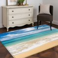 thumbnail image 1 of Rectangle Area Rug 4x6ft,Gradient Ocean Beach Wavy Washable Carpet Non-Slip Runner Accent Rugs Indoor Floor Mat for Bedroom Living Room Decor,Seaside Blue Sky Clouds, 1 of 9