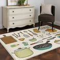 thumbnail image 1 of Rectangle Area Rug 4x6ft,Kitchen Cooking Kitchenware Cartoon Style Washable Carpet Non-Slip Runner Accent Rugs Indoor Floor Mat for Bedroom Living Room Decor,Retro Linen, 1 of 9