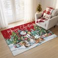 Rectangle Area Rug 4x6ft, Merry Christmas Tree Snowman Reindeer Non ...