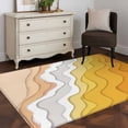 thumbnail image 1 of Rectangle Area Rug 4x6ft,Ocean Ombre Yellow Waves Abstract Washable Carpet Non-Slip Runner Accent Rugs Indoor Floor Mat for Bedroom Living Room Decor,Watercolor Ripple Art, 1 of 9