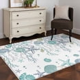 thumbnail image 1 of Rectangle Area Rug 4x6ft,Summer Ocean Shell Starfish Washable Carpet Non-Slip Runner Accent Rugs Indoor Floor Mat for Bedroom Living Room Decor,Teal Gradient Coral, 1 of 9