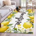 thumbnail image 1 of Rectangle Area Rug 4x6ft, Summer Yellow Lemon Welcome Quote Non-Shedding Washable Area Rug, Farmhouse Wild Flower Non Slip Low-Profile Rugs for Living Room, Bedroom Dining Room, 1 of 9