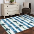thumbnail image 1 of Rectangle Area Rug 4x6ft,Tropical Coconut Tree Blue Stripe Washable Carpet Non-Slip Runner Accent Rugs Indoor Floor Mat for Bedroom Living Room Decor,Summer Plant, 1 of 9