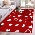 thumbnail image 1 of Rectangle Area Rug 4x6ft, Valentine's Day Red Love Arrows Non-Slip Non-Shedding Floor Mat, Romantic Heart Seamless Washable Sturdy Carpet for Living Room Bedroom Home Decor, 1 of 9