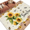 thumbnail image 1 of Rectangle Area Rug 5x8ft,Country Star Sunflower Bee Washable Carpet Non-Slip Runner Accent Rugs Indoor Floor Mat for Bedroom Living Room Decor,Vintage Brown Wood Grain, 1 of 9