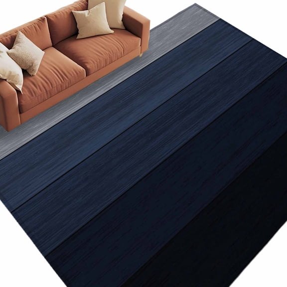 Rectangle Area Rug 5x8ft,Farmhouse Dark Wood Plank Washable Carpet Non-Slip Runner Accent Rugs Indoor Floor Mat for Bedroom Living Room Decor,Country Retro Gradient Wooden