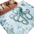 thumbnail image 1 of Rectangle Area Rug 5x8ft,Ocean Octopus Shell Seaweed Washable Carpet Non-Slip Runner Accent Rugs Indoor Floor Mat for Bedroom Living Room Decor,Sea Monster Underwater World, 1 of 9