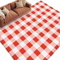 thumbnail image 1 of Rectangle Area Rug 5x8ft,Red Gingham Check Washable Carpet Non-Slip Runner Accent Rugs Indoor Floor Mat for Bedroom Living Room Decor,Gradient Buffalo Plaid, 1 of 9