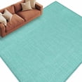 thumbnail image 1 of Rectangle Area Rug 5x8ft,Rustic Linen Texture Washable Carpet Non-Slip Runner Accent Rugs Indoor Floor Mat for Bedroom Living Room Decor,Modern Turquoise Pure Color Style, 1 of 9