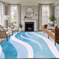 thumbnail image 1 of Rectangle Area Rug 6x9ft,Blue White Ocean Waves Washable Carpet Non-Slip Runner Accent Rugs Indoor Floor Mat for Bedroom Living Room Decor,Abstract Geometric Pattern, 1 of 1