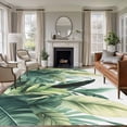 thumbnail image 1 of Rectangle Area Rug 6x9ft,Gradient Green Palm Leaf Washable Carpet Non-Slip Runner Accent Rugs Indoor Floor Mat for Bedroom Living Room Decor,Watercolor Tropical Leaves, 1 of 9