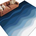 thumbnail image 1 of Rectangle Area Rug 6x9ft,Navy Blue Gradient Summer Ocean Washable Carpet Non-Slip Runner Accent Rugs Indoor Floor Mat for Bedroom Living Room Decor,Abstract Geometric, 1 of 9