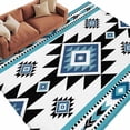 thumbnail image 1 of Rectangle Area Rug 6x9ft,Retro Black White Bohemian Pattern Washable Carpet Non-Slip Runner Accent Rugs Indoor Floor Mat for Bedroom Living Room Decor,Classic Geometric Art, 1 of 9