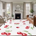 thumbnail image 1 of Rectangle Area Rug 6x9ft,Summer Cherry Red Watercolor Washable Carpet Non-Slip Runner Accent Rugs Indoor Floor Mat for Bedroom Living Room Decor,Farm Fruit Harvest, 1 of 9