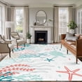 thumbnail image 1 of Rectangle Area Rug 6x9ft,Summer Ocean Sea Turtle Conch Washable Carpet Non-Slip Runner Accent Rugs Indoor Floor Mat for Bedroom Living Room Decor,Gradient Coral Animal, 1 of 9