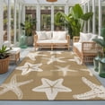 thumbnail image 1 of Rectangle Area Rugs 2.7 x 5 Ft, Beige Brown Starfish Coastal Non-Slip Residential Carpet, Nautical Summer Ocean Abstract Art Indoor Crawling Mats Runner Rugs for Living Room/Dining Room/Bedroom, 1 of 9
