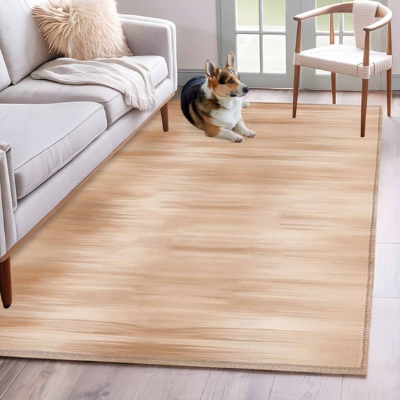 Rectangle Area Rugs 2.7 x 5 Ft, Beige Ombre Non-Slip Residential Carpet, Modern Abstract Art Gradient Indoor Crawling Mats Runner Rugs for Living Room/Dining Room/Bedroom