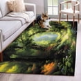 thumbnail image 1 of Rectangle Area Rugs 2.7 x 5 Ft, Forest Non-Slip Residential Carpet, Nature Woodland Spring Scenic Green Trees Flower Indoor Crawling Mats Runner Rugs for Living Room/Dining Room/Bedroom, 1 of 8
