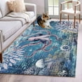 thumbnail image 1 of Rectangle Area Rugs 2.7 x 5 Ft, Purple Octopus Coastal Non-Slip Residential Carpet, Summer Beach Seahorse Jellyfish Coral Indoor Crawling Mats Runner Rugs for Living Room/Dining Room/Bedroom, 1 of 8