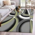 thumbnail image 1 of Rectangle Area Rugs 2.7 x 5 Ft, Sage Green Geometric Non-Slip Residential Carpet, Grey Retro Abstract Striped Art Indoor Crawling Mats Runner Rugs for Living Room/Dining Room/Bedroom, 1 of 8