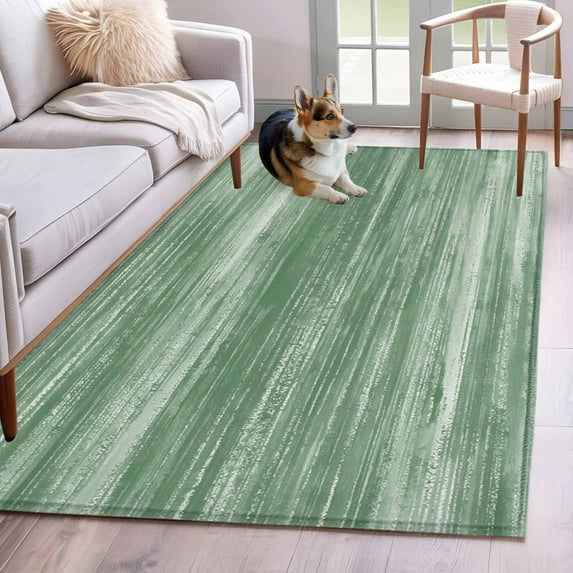 Rectangle Area Rugs 2.7 x 5 Ft, Sage Green Non-Slip Residential Carpet, Vintage Modern Abstract Art Ombre Indoor Crawling Mats Runner Rugs for Living Room/Dining Room/Bedroom