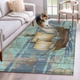 thumbnail image 1 of Rectangle Area Rugs 2.7 x 5 Ft, Vintage Sailboat Non-Slip Residential Carpet, Blue Ocean Seaports Anchors Farmhouse Wood Indoor Crawling Mats Runner Rugs for Living Room/Dining Room/Bedroom, 1 of 8