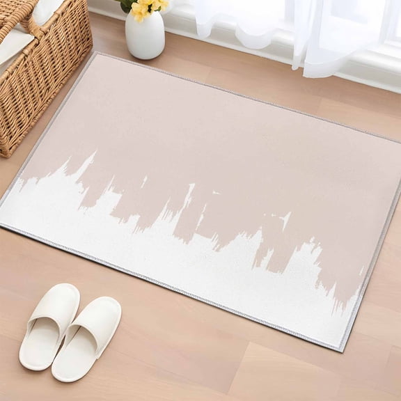 Rectangle Area Rugs 2 x 3 Ft, Abstract Cream Beige Non-Slip Residential Carpet, Modern Minimalist Graffiti Artwork Indoor Crawling Mats Runner Rugs for Living Room/Dining Room/Bedroom